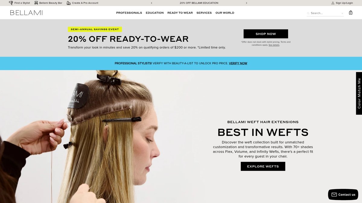 BELLAMI Hair Shopify storefront