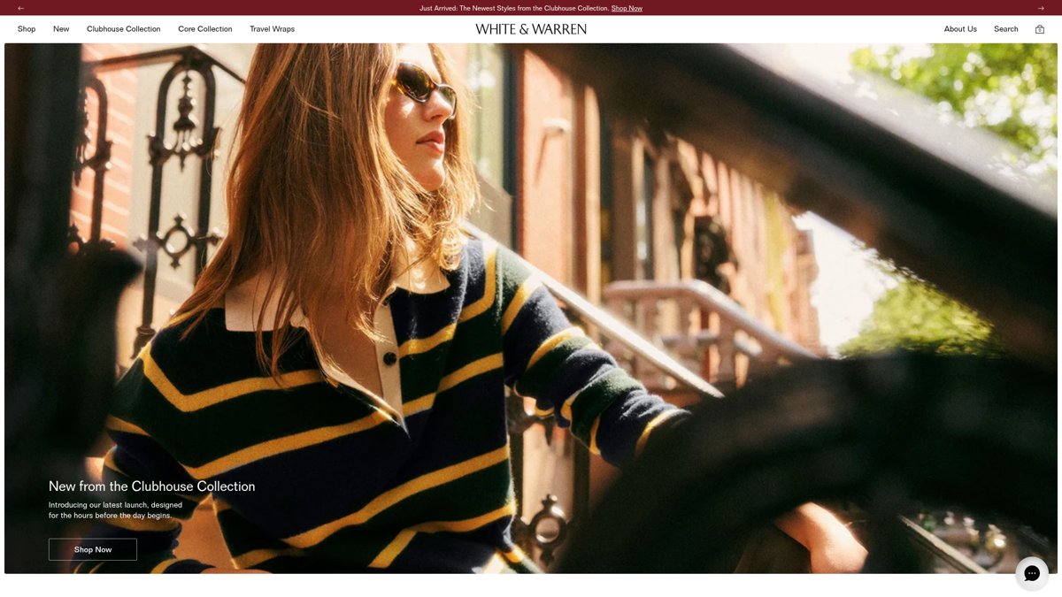 White & Warren storefront on desktop